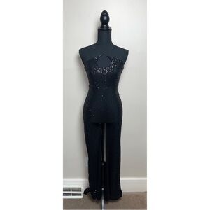 Elegant Black Sequin Jumpsuit